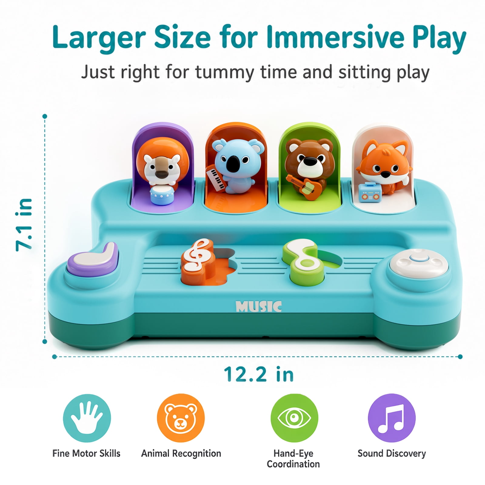 Dimoarch Toy for 1 Year Old Boy Girl, Pop Up Baby Toy with Music, Cause and Effect Toy for 6-9-12-18 Months Gift for Infant