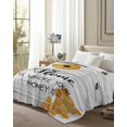 thumbnail image 6 of Flannel Fleece Throw Blanket Watercolor Bee Honey on Wood Board Lightweight Soft Plush Blankets,Retro Farm Plank Cozy Warm Throw Blanket for Couch Sofa Bed Car Office 40x50in, 6 of 9