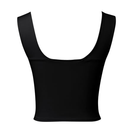 DVKOVI Women Tank Top Sports Bra Top Women s Strap Tank Top Sexy Trim Backless Vest Summer Going Out Tops Black S