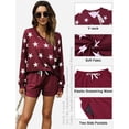 thumbnail image 2 of Purcoar Womens Outfits Set Casual 2 Piece Long Sleeve Tops & Shorts with Pocket Loungewear, 2 of 7