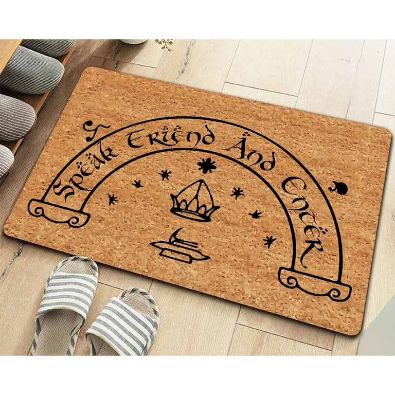Funny Welcome Doormat for Entrance Way Indoor Floor Mats for House Decor  Speak Friend and Enter Personalized Kitchen Mats