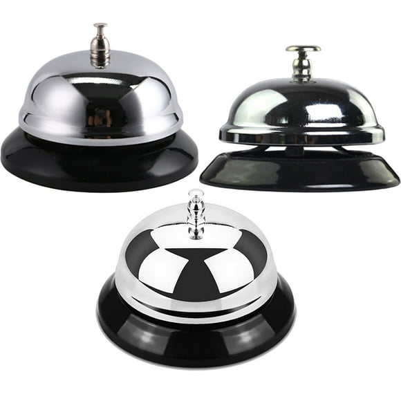 SEWCHICS 3pcs Kitchen Service Bell Metal Round Bell for Bar Service Needs