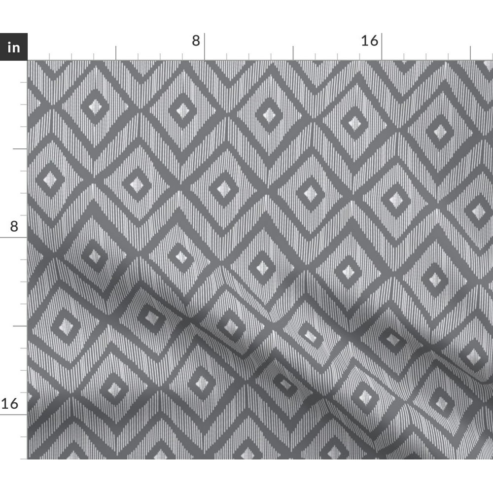 Ikat Grey White Quilt Modern Gray Home Decor Spoonflower