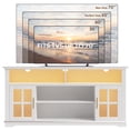thumbnail image 6 of PAPROOS White TV Stand for 70 Inch TV, Modern Farmhouse TV Cabinet with LED Light, Entertainment Center, Media Console Table with Storage for Living Room, 6 of 7