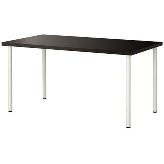 Ikea Table, blackbrown top, white legs 142020.11820.2638