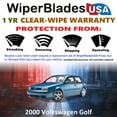 thumbnail image 2 of 2000 Volkswagen Golf Beam Wiper Blades Wipers w/1yr Warranty (Set of 3) w/Rear Wiper (WiperBladesUSA), 2 of 5