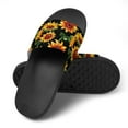 thumbnail image 4 of GZHJMY Stylish Slides for Women Men, Vintage Sunflower on Black Background Soft Flexible Slip-on Sandals Slippers, 4 of 7