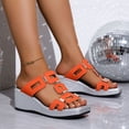 thumbnail image 2 of Xucatan Women's Metallic Wedge Slide Sandals, Peep Toe Slippers with Padded Footbed, Spring Summer Casual Footwear Gift, 2 of 9