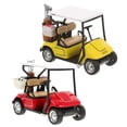 thumbnail image 1 of USHOBE 2Pcs Sturdy Alloy Golf Cart Figurines Realistic Golf Themed Desktop Decorations, 1 of 8