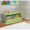 thumbnail image 2 of Jouet de Rangement Ouvert Empilable en Bois 3 Bacs Organisant Cubby, 2 of 6
