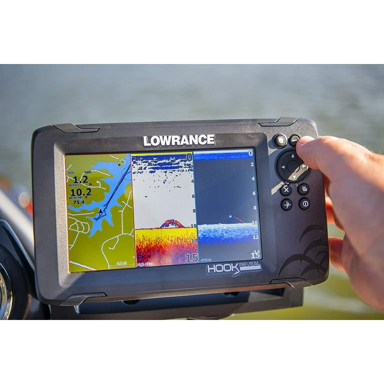Lowrance HOOK Reveal 7 SplitShot 7 In. Fish Finder Mapping W/ Batt And  Skimmer - Lacadives