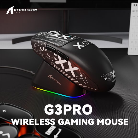ATTACK SHARK G3PRO Tri-mode Wireless Gaming Mouse with Charge Dock 25000 DPI Ultra Lightweight
