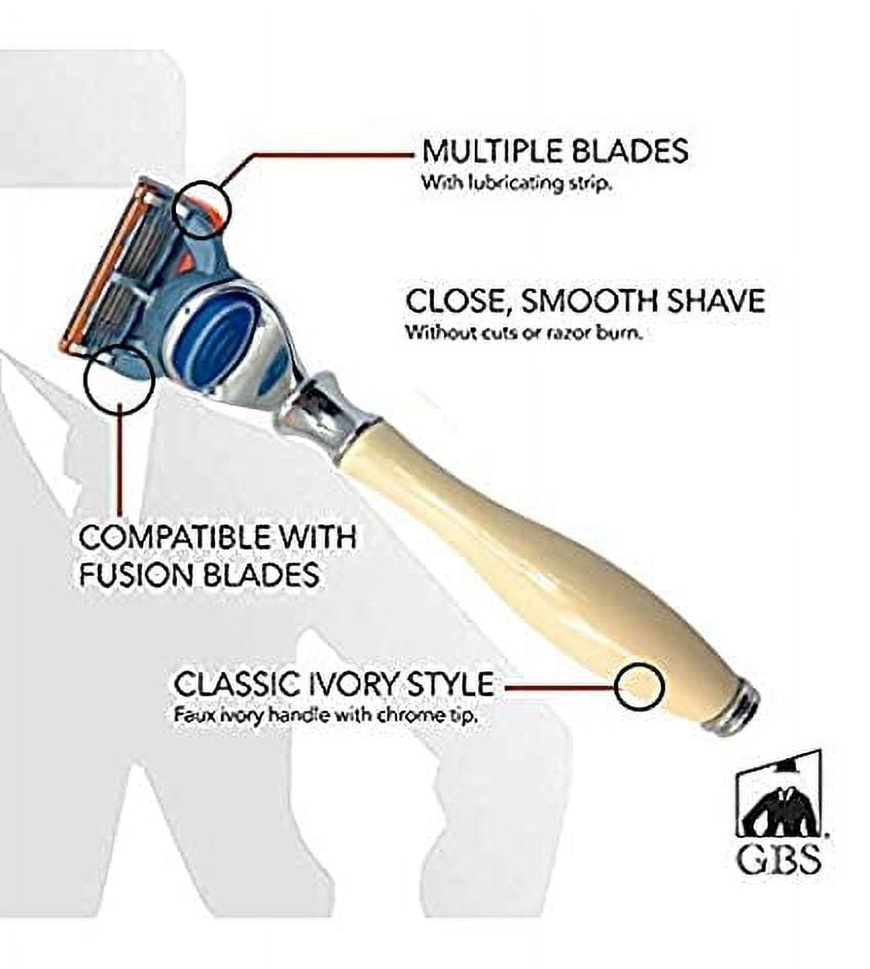 GBS Precision Razor -5 Blade technology Style, Comfortable Shaving Grooming Tool for men, women 1 (GBS Precision Razor Classic Ivory Style, 1 Head Blade Included)