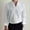 White, variant on Mens Dress Shirts Long Sleeve Stand Collar Business Casual Formal Work Shirts Plain Dressy Shirt Tops