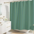 thumbnail image 1 of Cortina de ducha a rayas - Rayas verdes y verde azulado - Decoración moderna y colorida para el hogar - Cortina de ducha de tela para cualquier baño - 180 x 180 cm (rayas verdes y verde azulado), 1 of 5
