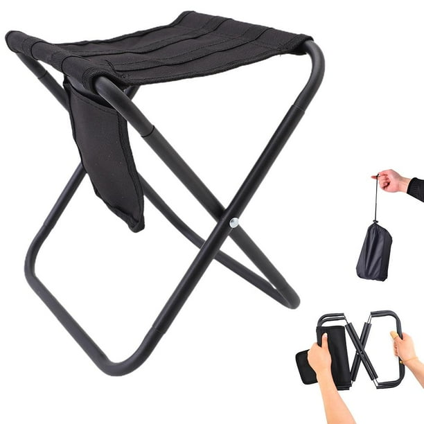 Silla Al Aire Libre Silla De Pesca Plegable Taburete Capacidad De Carga 100 Kg Silla De Pesca De Picnic Con Bolsa De Almacenamiento Inevent HA035565-00