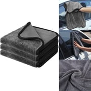 Aufmer Soft Velvet Auto Cleaning Cloth Water Absorbent Vehicle Wiping Towel Universal Motorcycle Surface Clean Rag fit motor vehicle daily exterior dust removal work(30*30cm)