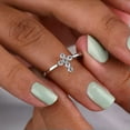thumbnail image 3 of K-KED Fashion 925 Silver Plated Ring Cross Cubic Zircon Women Delicate Jewelry Sz 6-10-9, 3 of 5