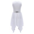 thumbnail image 2 of ranrann Girls Sleeveless Color Block Asymmetrical Lyrical Praise Dance Dress Modern Contemporary Blue&White 14, 2 of 7