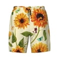thumbnail image 4 of Lsque Mens Swim Trunks Sunflowers And Butterflies Pattern - Bathing Suit Compression Liner - Beach Swim Shorts Swimwear - (S-3XL) - Stretch Quick Dry -Medium, 4 of 9