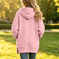 thumbnail image 2 of Jalioing Girls Long Hoodies Oversized Long Sleeve Side Slit Pullover Tops Fashion Solid Hooded Sweatshirt with Pocket, 2 of 7