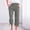 01 Gray, variant on Hicidod Women Linen Capri Pants Casual Summer Drawstring Elastic High Waist Cropped Trousers Wide Leg Solid Straight Capris Pant