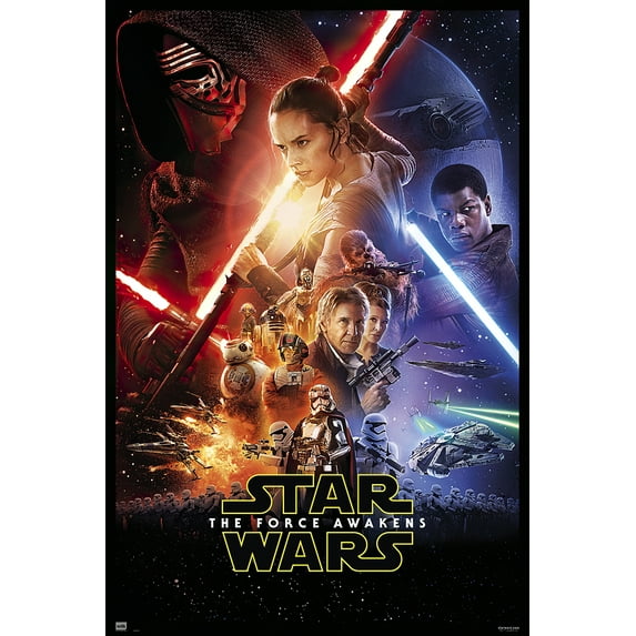 Star Wars: Episode VII - The Force Awakens - Movie Poster / Print (Regular Style) (Clear Poster Hanger)