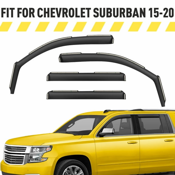 AEROGUYS Extra Durable Window Deflectors In-Channel Window Visors Rain Guards Fit for Chevrolet (Chevy) Suburban 2015-2020, Sun Visors, Wind Vent for Shades, Exterior Car Accessories - 4 pcs. AG0888