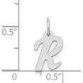 thumbnail image 4 of 14k White Gold Small Script Letter R Initial Charm, 4 of 6