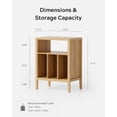 thumbnail image 2 of EYYTHUNG Record Player Stand with Vinyl Record Storage Holds up to 180 Albums, Large Turntable Stand Dispaly Shelf, Farmhouse Wood End Table, Natural Oak, 2 of 8