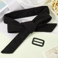 thumbnail image 4 of Overcoat Waist Belt Black Cloth Trendy Wide Bowknot Decorated Coat Cinch Tie Buckle Women Sash Ties Adjustable Replacement Band Long Belt, 4 of 9