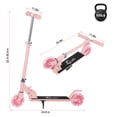 thumbnail image 3 of Foldable Kick Scooter LED Wheels Adjustable T-bar 2 Wheel Scooter for Boys Girls,Pink, 3 of 6