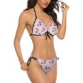 thumbnail image 2 of NICKSUN Women's Cherry Print Bikini Set, 2 Piece Swimsuits String Halter Triangle Bathing Suits, 2 of 6