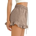 thumbnail image 2 of StSilkitty Girls Ruffle Shorts Solid Color Mid Waist Drawstring Elastic Shorts Summer Beach Casual Shorts, 2 of 7