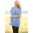 thumbnail image 4 of Woman Within Plus Size Perfect Short-Sleeve Shirred V-Neck Tunic, 4 of 6
