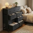 thumbnail image 3 of CONCETTA 9-Drawer Fabric Dresser Storage Chest for Bedroom, Closet, Storage Furniture for Adults, Black Wood, 3 of 7
