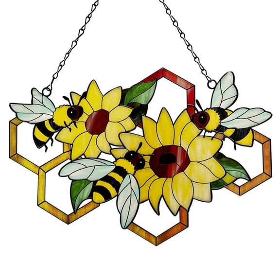 SIEYIO 3D Flower Bee Decor Inspirational Wall Decorative Sculpture Hanging Indoor Outdoor for Home Bedroom Office Farmhouse