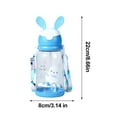 thumbnail image 2 of 500ml Large Capacity Straw Water Bottle for Kids - Portable Plastic Drink Bottle with Cute Rabbit Design, Leak-Proof for School & Travel, 2 of 7