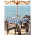 thumbnail image 3 of Outdoor Tablecloth with Umbrella Hole for Patio/Picnic/Party/Camping, Light Blue Dog Paw Waterproof Table Cloth Square Cover Washable, Modern Geometric Abstract Aesthetics (54"x 54"), 3 of 9