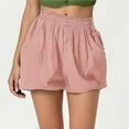 thumbnail image 3 of Bubble Shorts for Women Summer Casual Elastic High Waist Lightweight Loose Puffy Shorts with Pockets, 3 of 5