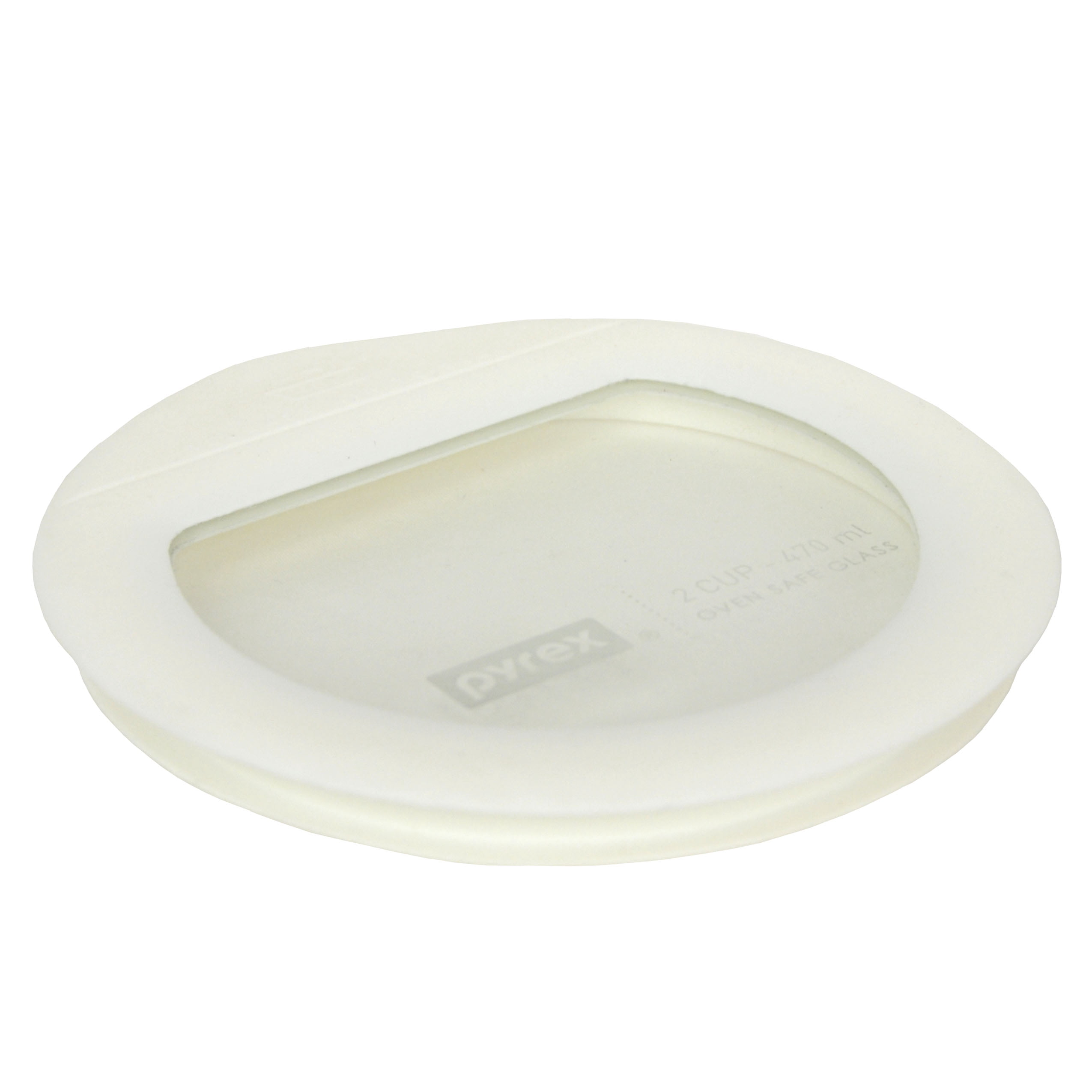 Pyrex Ultimate OV-7200 Round Glass and White Silicone No Leak Storage Replacement Lid (4-Pack)