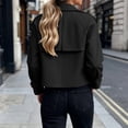 thumbnail image 7 of Tqcoqu Women's Cropped Double Breasted Trench Coat,Lapel Long Sleeve Casual Short Jacket With Pockets, 7 of 7