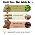 thumbnail image 5 of BESEW7 Natural Cat Chew Toy with Catnip Silvervine, Fishbone Shape Wooden Teeth Cleaning Stick for Indoor Cats Interactive Play Dental Care, 5 of 9