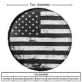 thumbnail image 2 of Camping Spare Tire Cover Black White Vintage American Flag Weatherproof Wheel Protectors Memorial Day Patriotic Tire Cover Fit for Trailers SUV Off-Road Vehicle Camper And Trucks 15 Inch, 2 of 8