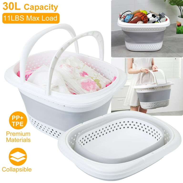NewHome Collapsible Laundry Basket Space Saving Pop Up Cloth Bin Folding  Storage Container Organizer Hamper Basket With Comfort Handle 