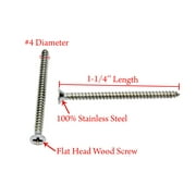 Bolt Dropper #4 x 1-1/4 Stainless Flat Head Phillips Wood Screw, (100 pc), 18-8 (304) Stainless Steel Screws by Bolt Dropper
