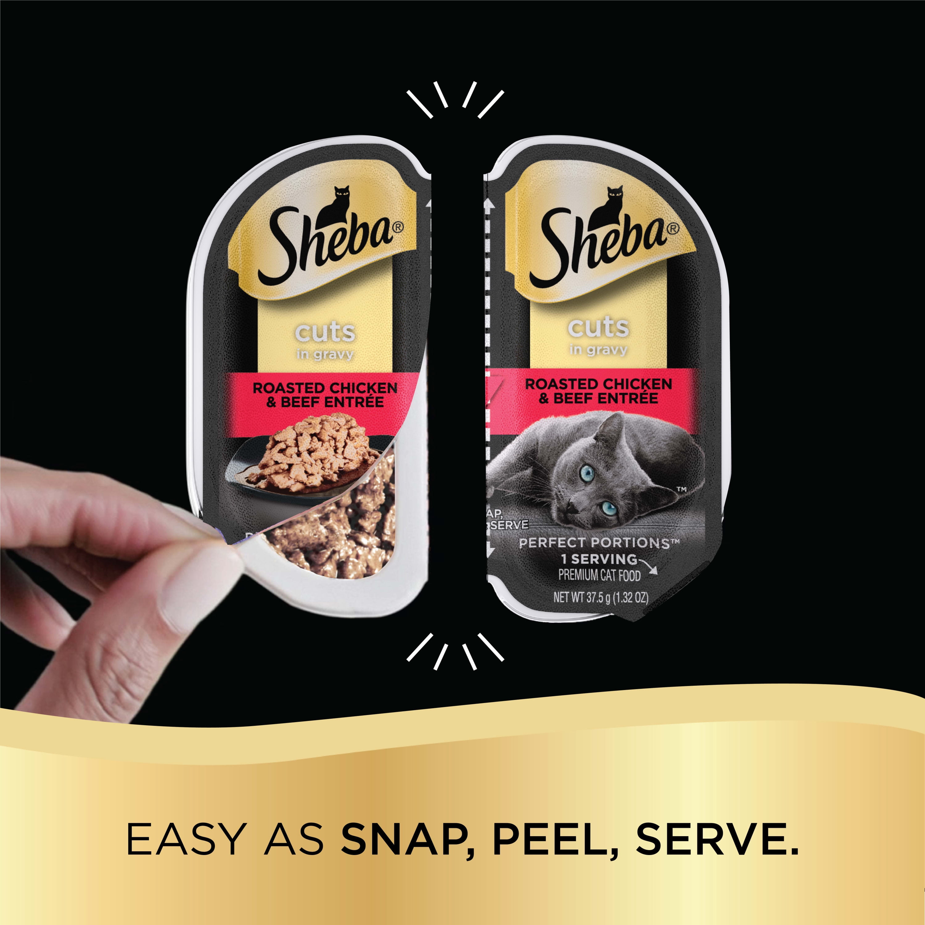 (24 pack) Sheba Wet Cat Food Cuts In Gravy Roasted Chicken & Beef Entree