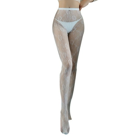 

LSFYSZD Ladies Hollow Mesh Pantyhose Women Creative Flower Pattern High Waist Thin Long Stockings Tights Cosplay Outfit
