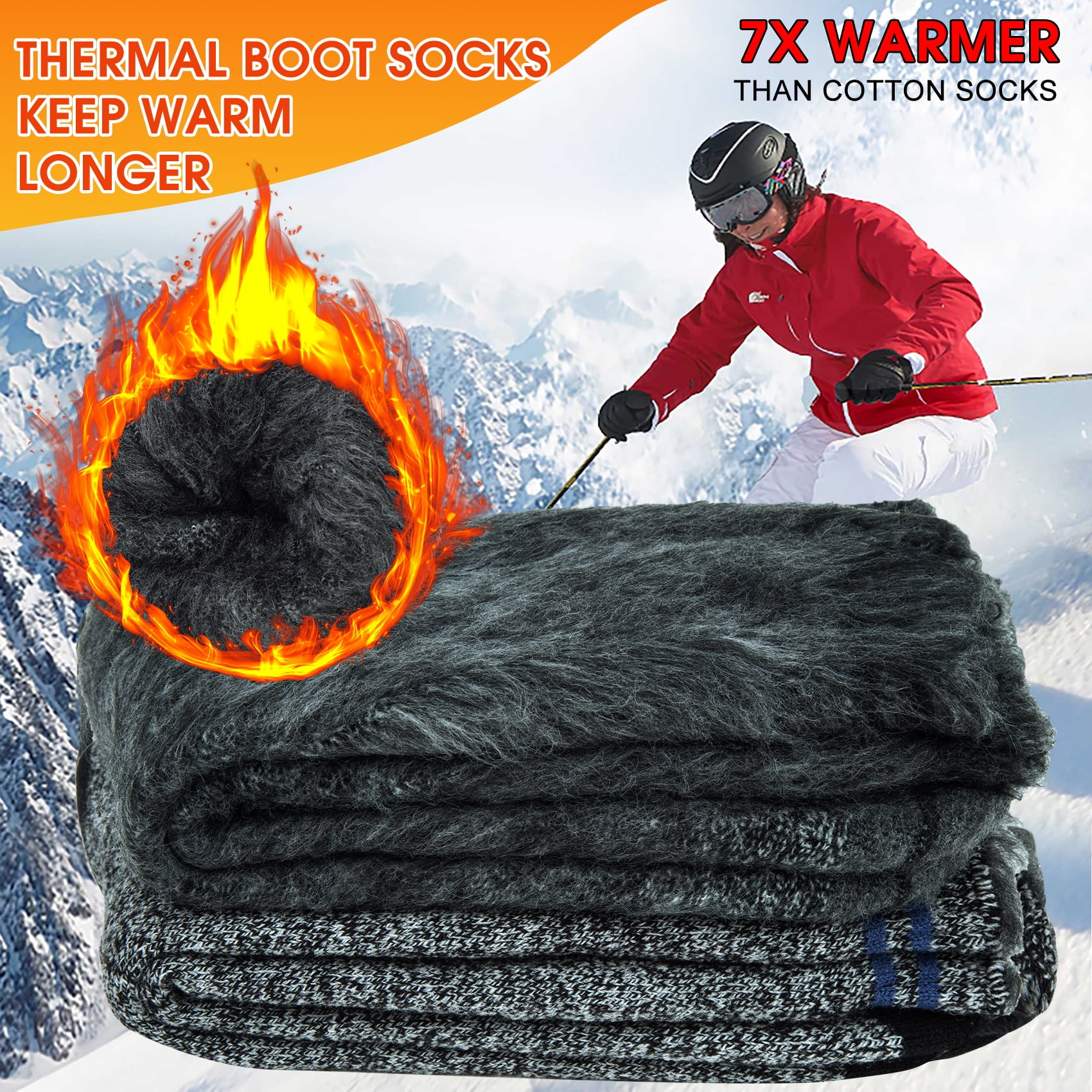 KOITHOT 3 Pack Thermal Socks for Men & Women, Thick Warm Winter Socks for Cold Weather