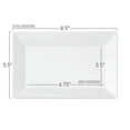 thumbnail image 2 of Smarty 5.5" x 8.5" White Rectangle Disposable Plastic Dessert Plates 120ct, 2 of 5